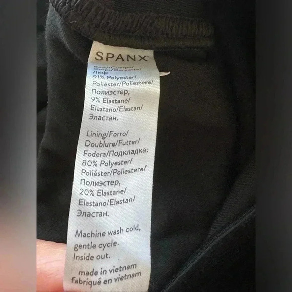 SPANX Velvet Leggings Black Stretch Shapewear Bodycon High Waist Versatile - Picture 8 of 10